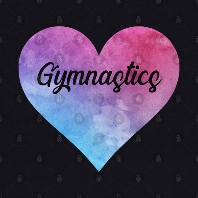 Gymnastics girl watercolor heart . Perfect present for mother dad friend him or her by SerenityByAlex